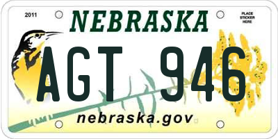 NE license plate AGT946