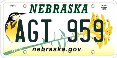 NE license plate AGT959