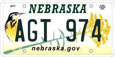 NE license plate AGT974