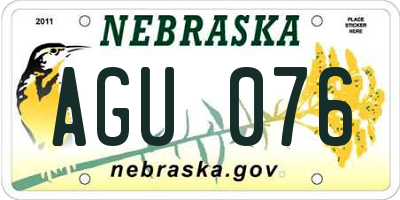 NE license plate AGU076