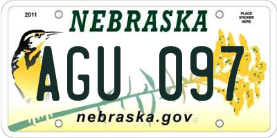 NE license plate AGU097