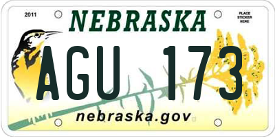 NE license plate AGU173