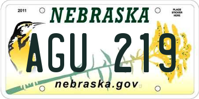 NE license plate AGU219