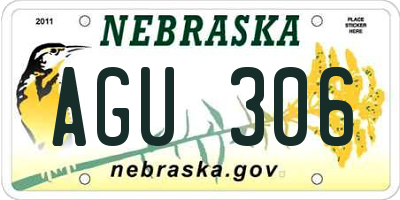 NE license plate AGU306
