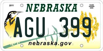 NE license plate AGU399
