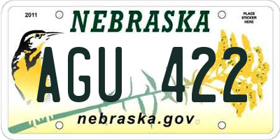 NE license plate AGU422
