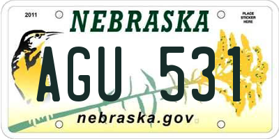 NE license plate AGU531