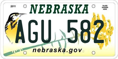 NE license plate AGU582