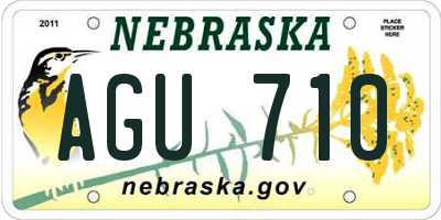 NE license plate AGU710
