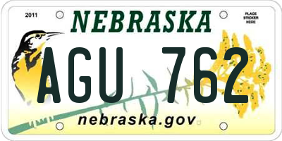 NE license plate AGU762