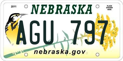 NE license plate AGU797