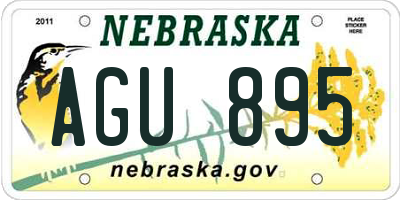 NE license plate AGU895
