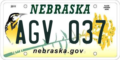 NE license plate AGV037