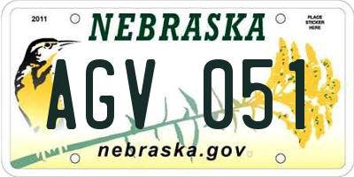 NE license plate AGV051