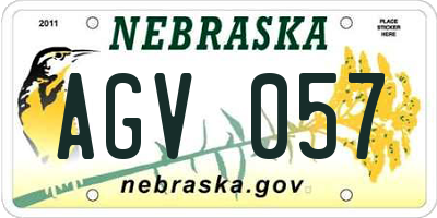 NE license plate AGV057