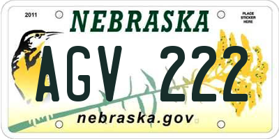 NE license plate AGV222