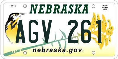NE license plate AGV261