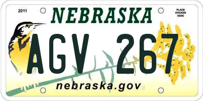 NE license plate AGV267