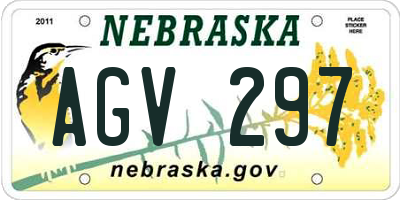 NE license plate AGV297