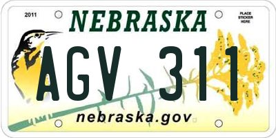 NE license plate AGV311