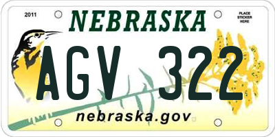 NE license plate AGV322
