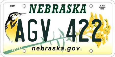 NE license plate AGV422