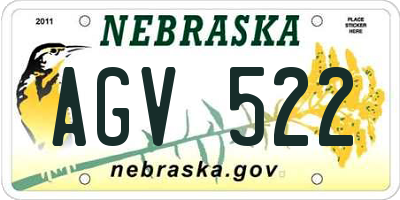 NE license plate AGV522