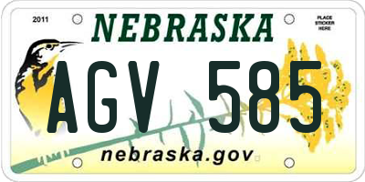 NE license plate AGV585