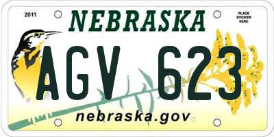NE license plate AGV623