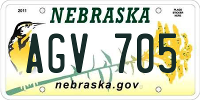 NE license plate AGV705