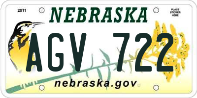 NE license plate AGV722
