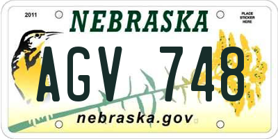 NE license plate AGV748