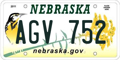 NE license plate AGV752