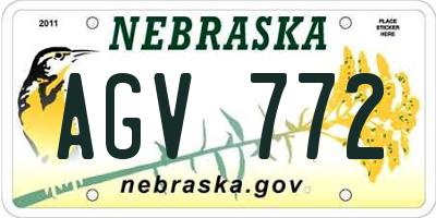 NE license plate AGV772