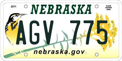 NE license plate AGV775