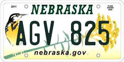 NE license plate AGV825