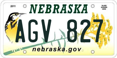 NE license plate AGV827