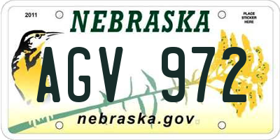 NE license plate AGV972