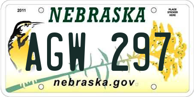 NE license plate AGW297