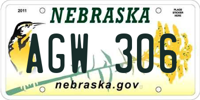 NE license plate AGW306
