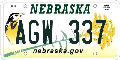 NE license plate AGW337