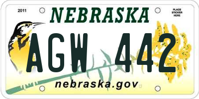 NE license plate AGW442