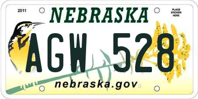 NE license plate AGW528