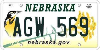 NE license plate AGW569