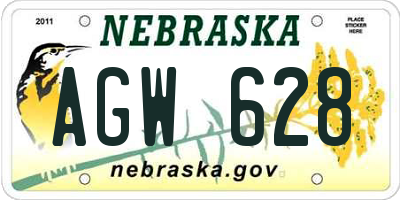 NE license plate AGW628