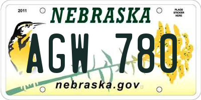 NE license plate AGW780