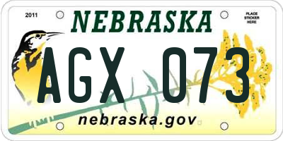 NE license plate AGX073