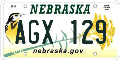 NE license plate AGX129