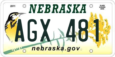 NE license plate AGX481
