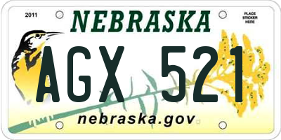 NE license plate AGX521